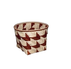 Panier en bambou tressé à la main, rouge et bleu, boîte de rangement, accessoires de maison, organisateurs, grands ensembles de salle de bain, panier à linge tissé - Product Image 2