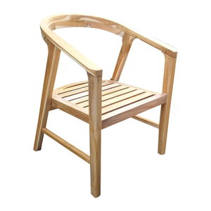 Solid Teak Wood Garden Chair Outdoor <b>Armchair</b> Slatted Seat Modern Patio Seating for Hotel <b>Dining</b> - Product Image 1