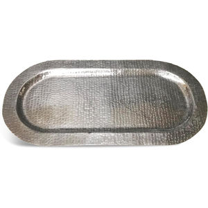 Plateau de service ovale en acier inoxydable martelé, finition dorée, plat à apéritif en métal, vaisselle décorative moderne pour la cuisine et les fêtes - Product Image 3