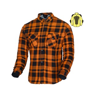 Chemise en flanelle pour motards, personnalisée, à carreaux noirs et gris, renforcée, avec poches en maille, protection CE, doublure en aramide, coton, pour hommes, grandes tailles - Product Image 6