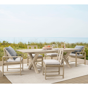 Modern Luxury Outdoor Table and Chair Furniture Home Patio Party Dining Set Wood Outdoor Furniture Dining Table Set - Indio - Product Image 1