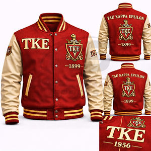 Chaqueta Universitaria Americana Clásica con Parches de Chenilla Personalizados y Ribete de Punto Acanalado - Product Image 3