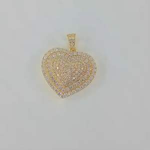 Colgante de Lujo con Forma de Corazón de Moissanita, Chapado en Plata 925, con Incrustaciones de Piedras, para Unisex, Collar Romántico - Product Image 2