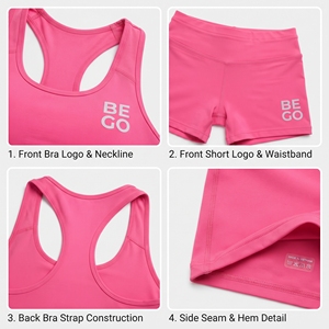 Ensemble de 2 shorts de yoga respirants pour femmes avec logo personnalisé imprimé, soutien-gorge dos nageur et short taille haute de compression, ensemble athlétique 2 pièces - Product Image 6