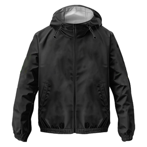 Veste coupe-vent noire de haute qualité pour femmes, idéale pour la course à pied et l'entraînement en extérieur, légère, respirante, coupe ample, avec capuche - Product Image 1