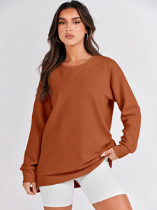 Sudadera Personalizada con Estampado Sólido y Cuello Redondo para Mujer, Ropa Casual de Algodón para Exteriores, Sudadera de Invierno para Mujer - Product Image 5