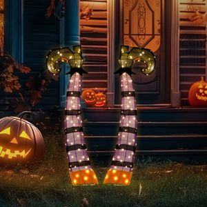 Gambe di Strega 2D da 1,2 m per Decorazioni Halloween da Esterno, Decorazione Premium per un'Atmosfera Spettrale - Product Image 3