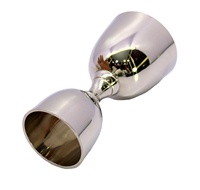 Jigger en laiton double face 30ml 60ml | Outil de mesure de liqueur couleur argent en métal pour barmans et bar à domicile