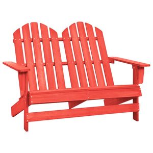 Sedie da giardino con Patio Adirondack da 2 posti rosso abete solido - Product Image 1