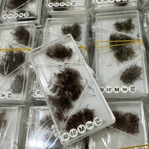 Extensions de cils pré-fabriquées en volume Vietkinglash en gros, 0.07 0.10 C/CC/DD/M Curl 3D 6D 8D, noir mat, cheveux synthétiques - Product Image 2