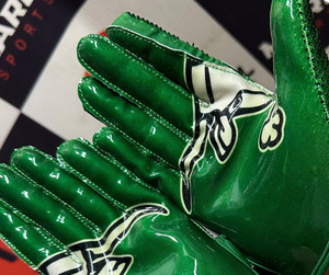 Rhinestone Full Finger <b>Gloves</b> Green PU Material Sublimation Print Non-Slip Outdoor Unisex All Seasons American Football <b>Gloves</b> - Product Image 5