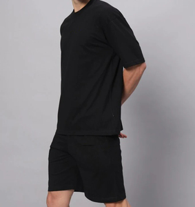 Pantalones Cortos Casuales Transpirables Negros para Hombre, de Alta Calidad, Corte Holgado, Material de Malla, con Cordones con Logotipo Personalizado, Diseño Sólido - Product Image 3