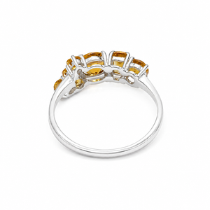 Citrine Gemstone <b>Ring</b> in 925 Sterling <b>Silver</b> with Rhodium Plating Prong Setting Luxury Style for Children & Women Unisex - Product Image 3
