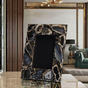 Cadre photo en marbre agate incrusté, fait à la main, luxueux, élégant, décoration d'intérieur, cadeau, cadre photo pour salon, décoration de pièce, marbre - Product Image 4