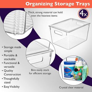<b>Large</b> Plastic Storage <b>Bins</b> with Lids for <b>Kitchen</b> Pantry Desk Organization - Product Image 4