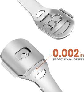 Râpe professionnelle pour les pieds, éliminateur de callosités, en acier inoxydable avec système de lames remplaçables, 10 lames pour les pieds, les talons et les mains - Product Image 2