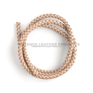 RTS 5mm Natural Bolo Braided <b>Leather</b> Cord Bulk Braided <b>Leather</b> Cord for Jewelry Craft Supply - Product Image 1