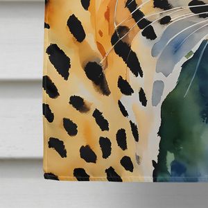 Pancarta decorativa de leopardo grande para patio, Bandera de Casa de poliéster Multicolor con poste de manga para porche y arte colgante de pared - Product Image 4