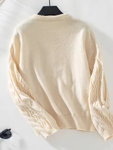 เสื้อสเวตเตอร์ผู้หญิงแบบสั่งทำ คอกลม แขนยาว สีพื้น ถักมือ ระบายอากาศได้ดี สไตล์ลำลอง พิมพ์ลายดิจิทัล มีกระเป๋า โลโก้ด้านหน้า - Product Image 2