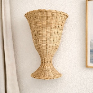 Éclairage d'appoint pour la décoration de la pièce, abat-jour en rotin naturel tissé à la main, applique murale - Product Image 2
