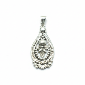 Pendentif floral vintage en argent sterling 925, plaqué or rose et or jaune, fait main, cadeau de Noël - Product Image 1