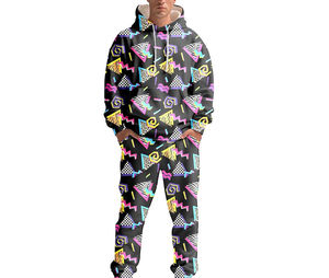 Unisex 90s <b>Retro</b> Graphic Print Hoodie and Jogger Pants Set Custom Streetwear Casual Sportswear <b>Tracksuit</b> Wholesale - Product Image 3