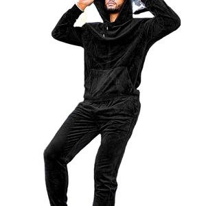 Chándal Casual de Terciopelo Estampado Personalizado para Hombre, Tallas Grandes, de Invierno, Estilo Urbano, Forro Polar Transpirable y Ligero de Algodón - Product Image 3