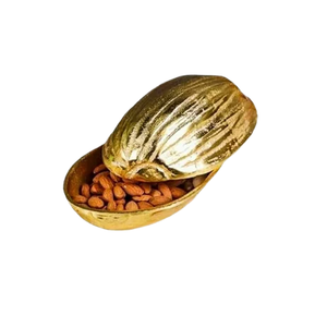 Bandeja Rectangular de Aluminio Hecha a Mano para Frutos Secos, Diseño de Hoja Dorada, Organizador Multicompartimentos, Duradera y Ecológica para el Hogar - Product Image 5