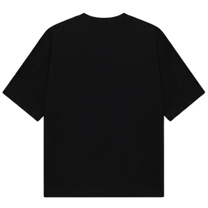 Camiseta Básica Negra de Algodón de Manga Corta para Hombre, Cuello Redondo, Ajuste Holgado, Estilo Urbano, Venta al por Mayor OEM - Product Image 2