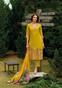 New Collection <b>Organza</b> Embroidery and Handwork Viscose <b>Silk</b> Fabric Salwar Kameez with Digital Print Dupatta for Parties - Product Image 6