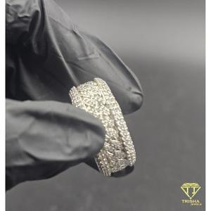 Bague large en argent sterling 925 avec diamants Moissanite, finition glacée, bijou de déclaration pour les acheteurs en gros - Product Image 3