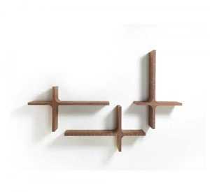 Modern Cross Shaped Wooden Adjustable Non-Folding <b>Wall</b> <b>Shelf</b> Set Modular <b>Floating</b> Display Rack Living Room <b>Wall</b> Mounted Storage - Product Image 1