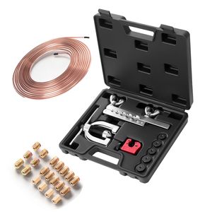 Kit di Riparazione Tubi Freno ABARTH 3/16" con Attrezzo per Svasatura Doppia e Singola a 45°, Tubo Freno Rivestito in Rame da 25FT (16F) - Product Image 1