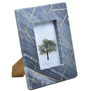 <b>Grey</b> Marble Photo <b>Frame</b> Geometric Gold Inlay Rectangle Tabletop Picture <b>Frame</b> 4 x 6 Home Decor Gift - Product Image 5