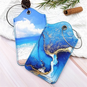 Etiquetas de equipaje de cuero texturizado personalizado Etiquetas de equipaje de cuero PU personalizado, Marktex - Product Image 2