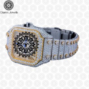 Charm_Jewells Luxury Square Analog Quartz <b>Watch</b> Stainless Steel <b>Diamond</b> Encrusted Band 38mm Unisex Folding Clasp - Product Image 4
