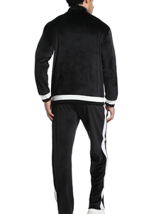 Latest Style Plus Size Custom Logo Zipper Acid Wash Velvet 2 Piece Jogger <b>Velour</b> <b>Tracksuits</b> For Men Breathable With OEM Services - Product Image 2