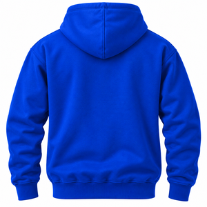 Blue <b>Mens</b> Fleece Hoodie With <b>White</b> Greek Letter Applique Drawstring Collar Kangaroo Pocket Ribbed Cuffs <b>Sweatshirt</b> Pullover - Product Image 4