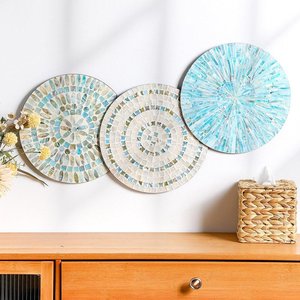 Adornos de pared de nácar, combo al precio más bajo, decoración del hogar con diseño original, plato artístico con incrustaciones de conchas. - Product Image 1