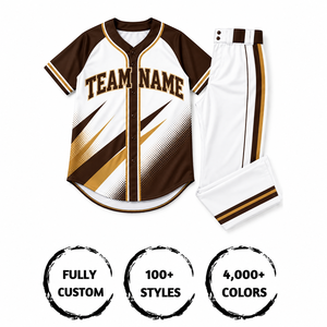 Ensemble de maillots de baseball personnalisables à manches courtes, impression par sublimation, polyester respirant, uniforme pour adultes, nom de l'équipe imprimé - Product Image 4