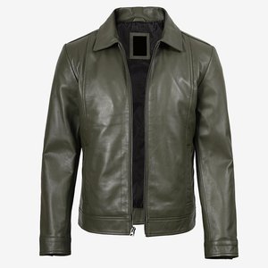 Chaqueta verde oliva con logo personalizado RTS para hombre, chaquetas de cuero vintage, chaquetas para hombre, prendas de abrigo, chaqueta de invierno de alta calidad, ropa de calle. - Product Image 1