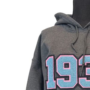 Sudadera con Capucha Gris Chenille 1938, Sudadera Suave de Mezcla de Algodón, Sudadera con Capucha de Manga Larga, Ropa Casual de Moda para Uso Diario - Product Image 4