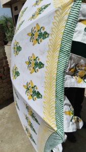 Parasol indien en coton imprimé à la main, protection solaire, robuste, motif floral, nouveauté indienne - Product Image 4