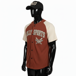 Camiseta de béisbol para hombre, tela de poliéster entrelazada, transpirable, con panel y logotipo bordado, 100% algodón, corte holgado, estampada. - Product Image 4