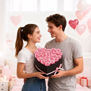 Flores Eternas, Caja con Forma de Corazón con 27 Rosas Preservadas, Ramo de Cumpleaños Inmortal para Mujeres y Esposas, Regalo Eterno - Product Image 2