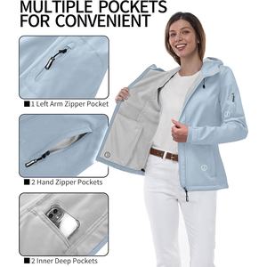 Veste coupe-vent à capuche pour femme Vêtements d'extérieur légers personnalisables pour les sports de plein air et un usage quotidien - Product Image 4