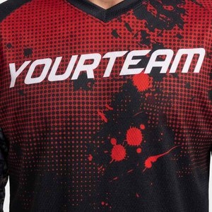 Jersey de Ciclismo para Hombre, Cuello en V, Manga Larga, Diseño Gráfico MTB, Transpirable, Secado Rápido, 100% Poliéster - Product Image 5