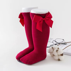 Spanish Style Baby Girls Kids Stockings 0-7 Year Cotton Newborn Toddler Bowknot Party School <b>Knee</b> <b>High</b> <b>Socks</b> - Product Image 1