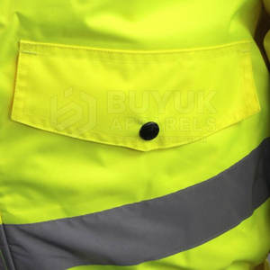Chaqueta de Seguridad de Trabajo con Capucha, Impermeable, Transpirable, Reflectante de Alta Visibilidad, 100% Poliéster, Protección Contra Incendios, para Exteriores - Product Image 6