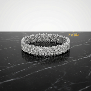 สร้อยข้อมือเงินชุบโรสโกลด์ประดับเพชรทรงมาร์คีส์หรูหรา ดีไซน์โดดเด่นเปล่งประกาย สง่างามเหนือกาลเวลา เหมาะเป็นของขวัญสำหรับงานแต่งงานของผู้หญิง - Product Image 1